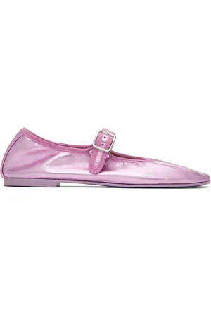 SANDY LIANG Pink Mary Jane Stretch Ballerina Flats