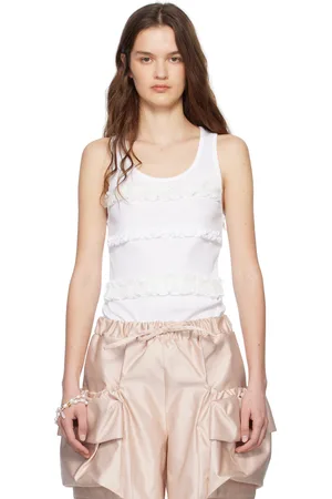 Simone Rocha White Ruffle Frill Tank Top