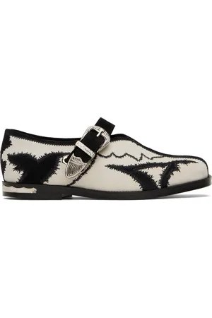 TOGA PULLA White & Black Suede Loafers