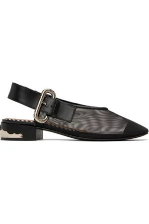 TOGA PULLA Black Mesh & Leather Flats