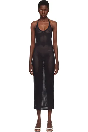 Courrèges Black Holistic Mesh Maxi Dress