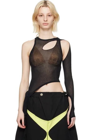 DION LEE Black Bone Marle Tank Top
