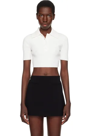 Courrèges White Cropped Knit Polo