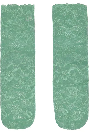UNDERCOVER Green Floral Lace Socks
