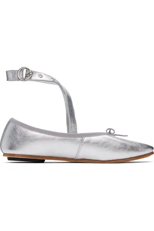 Repetto Silver Sophia Belt Ballerina Flats
