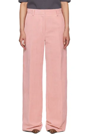 DRIES VAN NOTEN Pink Velvet Trousers