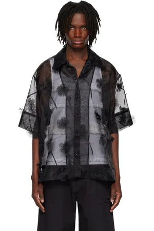 Simone Rocha Black Carnation Organza Boxy Shirt