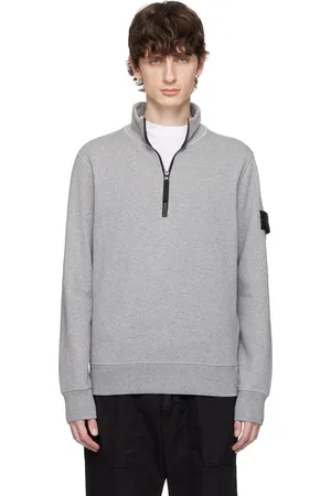 Stone Island Gray Organic Cotton Fleece Sweatshirt
