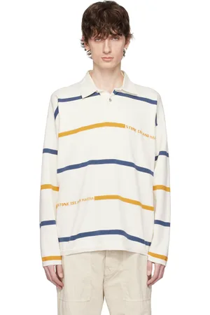 Stone Island Off-White Striped Soft Organic Cotton Polo