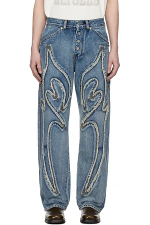 THUG CLUB Blue Frayed Jeans