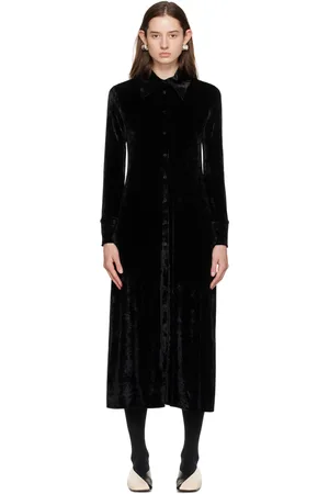 Jil Sander Black Long Sleeve Midi Dress