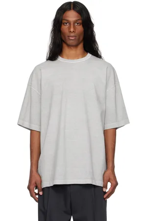 YLÈVE Gray Open End Cotton Pigment Dye T-shirt