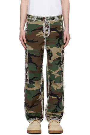 THUG CLUB Khaki Burnt Bio Army Cargo Pants