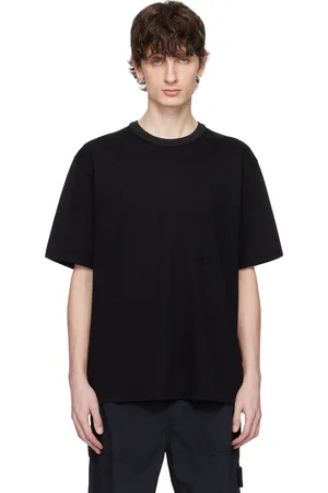Stone Island Black Textured Mercerized Cotton Jersey T-shirt