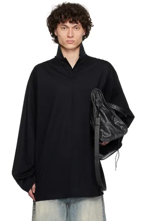 Balenciaga Black BB Classic Long Sleeve Polo