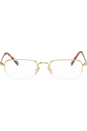 Miu Miu Gold Half Rim Metal Rectangle Glasses
