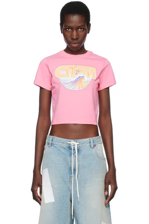 Casablanca Pink Casa Surf Cropped T-shirt