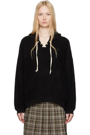 OPEN YY Black Terry Lace-Up Hoodie