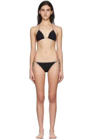 Burberry Black Vintage Check Detail Mata Triangle Bikini