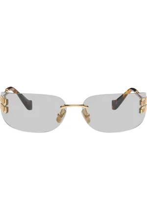 Miu Miu Gold Miu Miu Logo Sunglasses