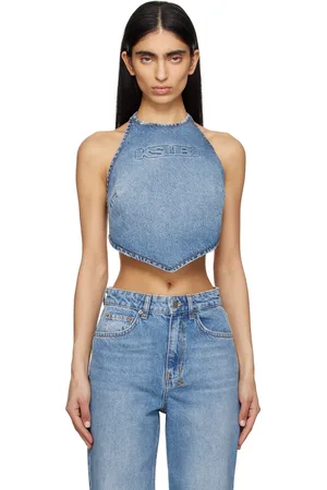 KSUBI Blue Bolt Swept Denim Top