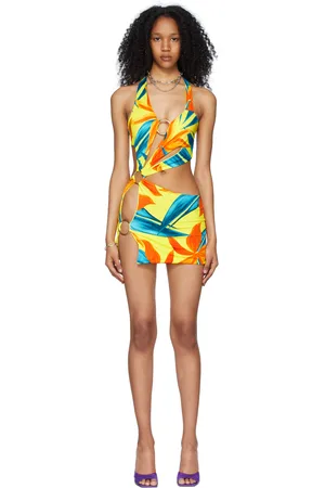 Louisa Ballou SSENSE Exclusive Yellow & Blue Sex Wax Dress