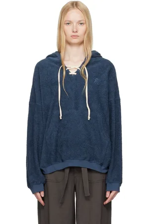 OPEN YY Navy Terry Lace-Up Hoodie