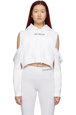 KIMHEKIM SSENSE Exclusive White Off-Shoulder Petal Hoodie