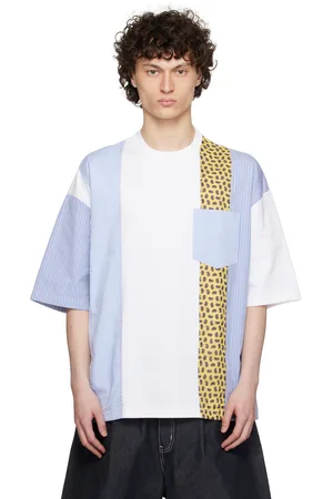 Comme des Garçons White Multi Fabrics Mix T-shirt