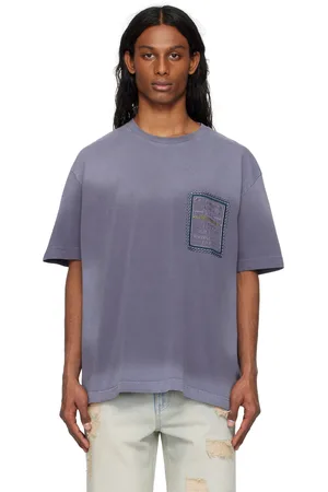 Solid Purple Dyed Slogan T-shirt