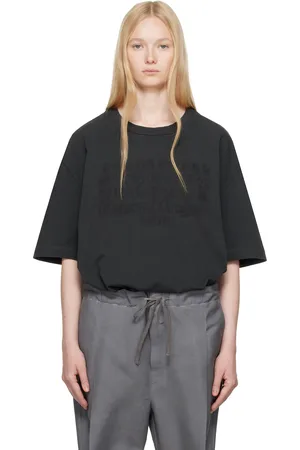 Maison Margiela Black Embroidered Logo T-shirt