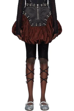 Chopova Lowena Black & Red Backtuck Miniskirt