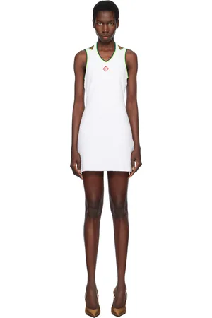 Casablanca White Textured Velour Tennis Minidress