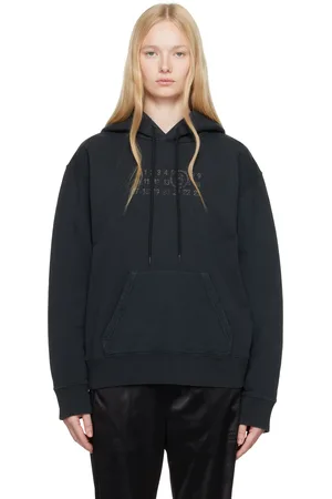 Maison Margiela Black Unbrushed Sweat Jersey Hoodie