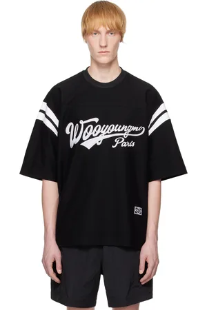 WOOYOUNGMI Black Logo Embroidered T-shirt