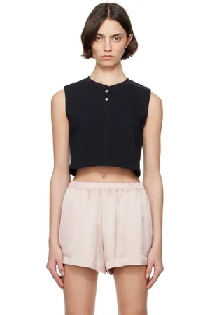 Leset Black Margo Sleeveless Henley