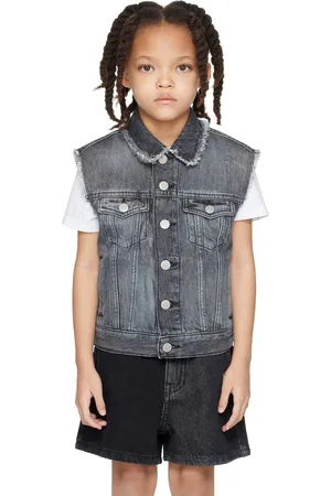 Maison Margiela Kids Gray Frayed Denim Vest