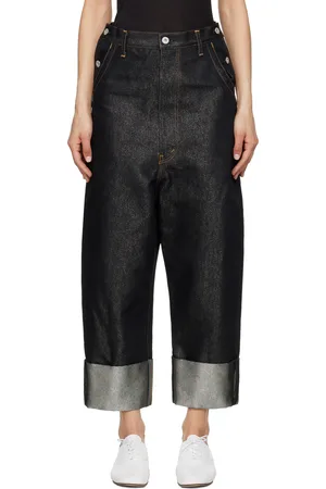 JUNYA WATANABE Black Cotton Cupro Glitter Denim Jeans