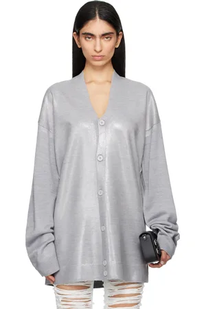 Maison Margiela Gray Plastified Knit Cardigan