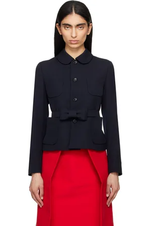 Comme des Garçons Navy Wool Gabardine Medium Blazer