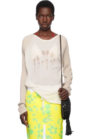 Julie Kegels Beige & Off-White Lightweight Sweater