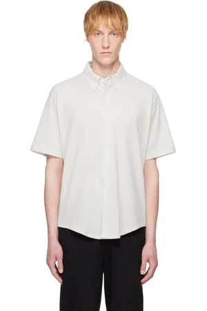 Lady White Co. Off-White S/S Piqué Button Down Shirt