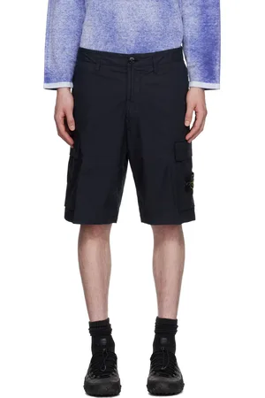Stone Island Navy Stretch Cotton Tela Paracadute Shorts