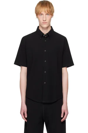 Lady White Co. Black S/S Piqué Button Down Shirt
