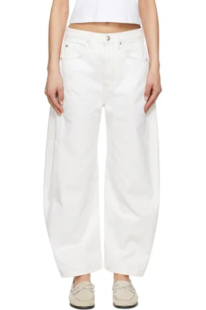 RAG&BONE White Charlie Ankle-Length Barrel Jeans