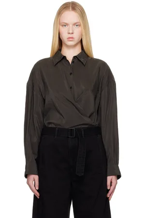 LEMAIRE Brown Straight Collar Twisted Shirt