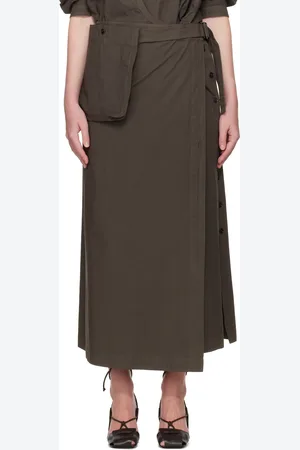 LEMAIRE Brown Buttoned Maxi Skirt