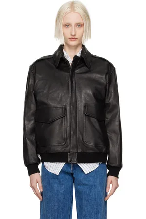 HOMMEGIRLS Black Oversized Leather Bomber Jacket