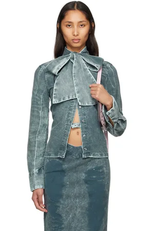 Masha Popova Blue Bow Collar Shirt