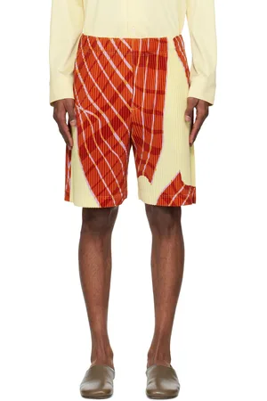Issey Miyake Yellow & Orange Windswept Plaid Shorts